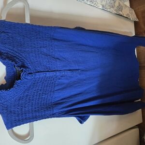 Torrid Royal Blue Smocked Tank Top